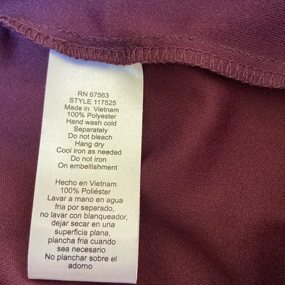 SLNY dress sz 10 eggplant purple euc tiered - Picture 5 of 5